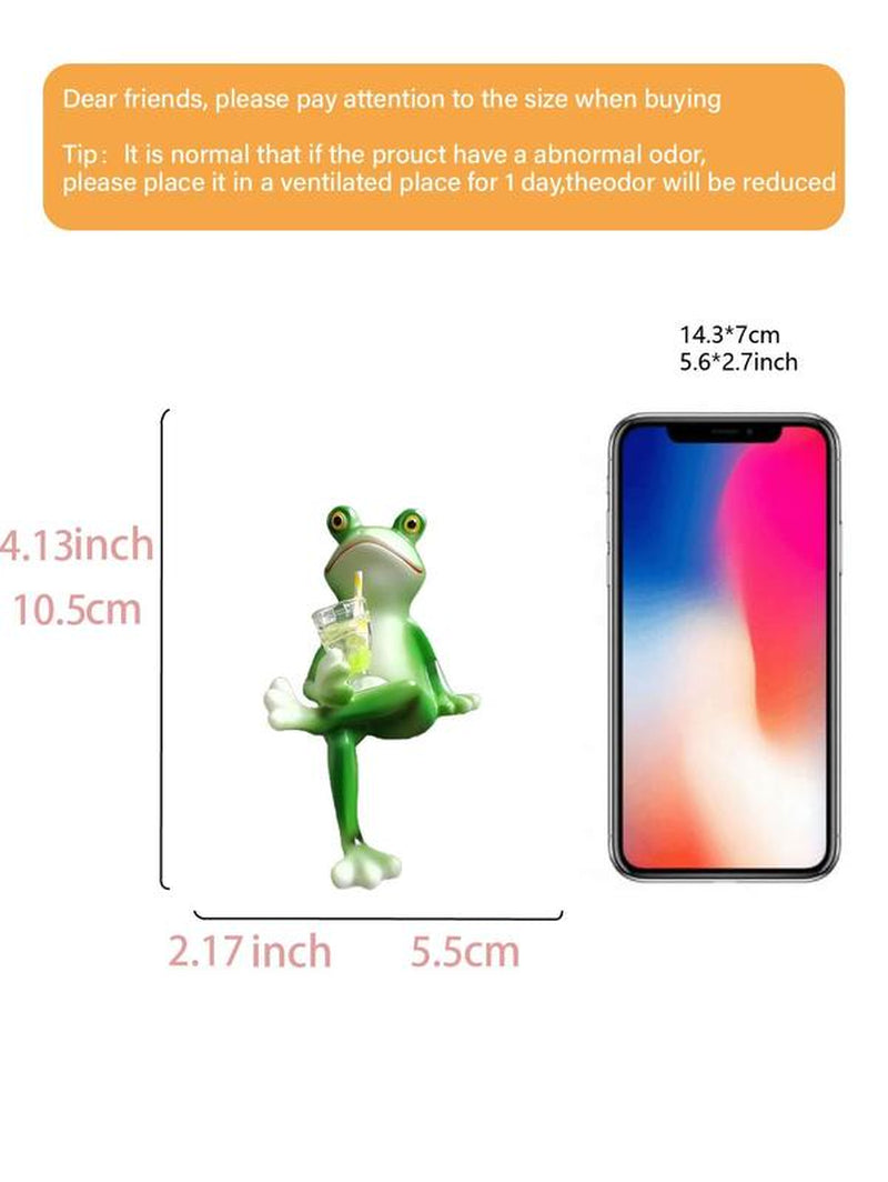 Cute Resin Frog Figurine for Home Decor – Funny Desk & Shelf Decoration, Adorable Frog Statue for Office, Apartment, Bedroom Aesthetic, Cozy Room Styling, Unique Gift Idea for Frog Lovers and Home Decor Fans