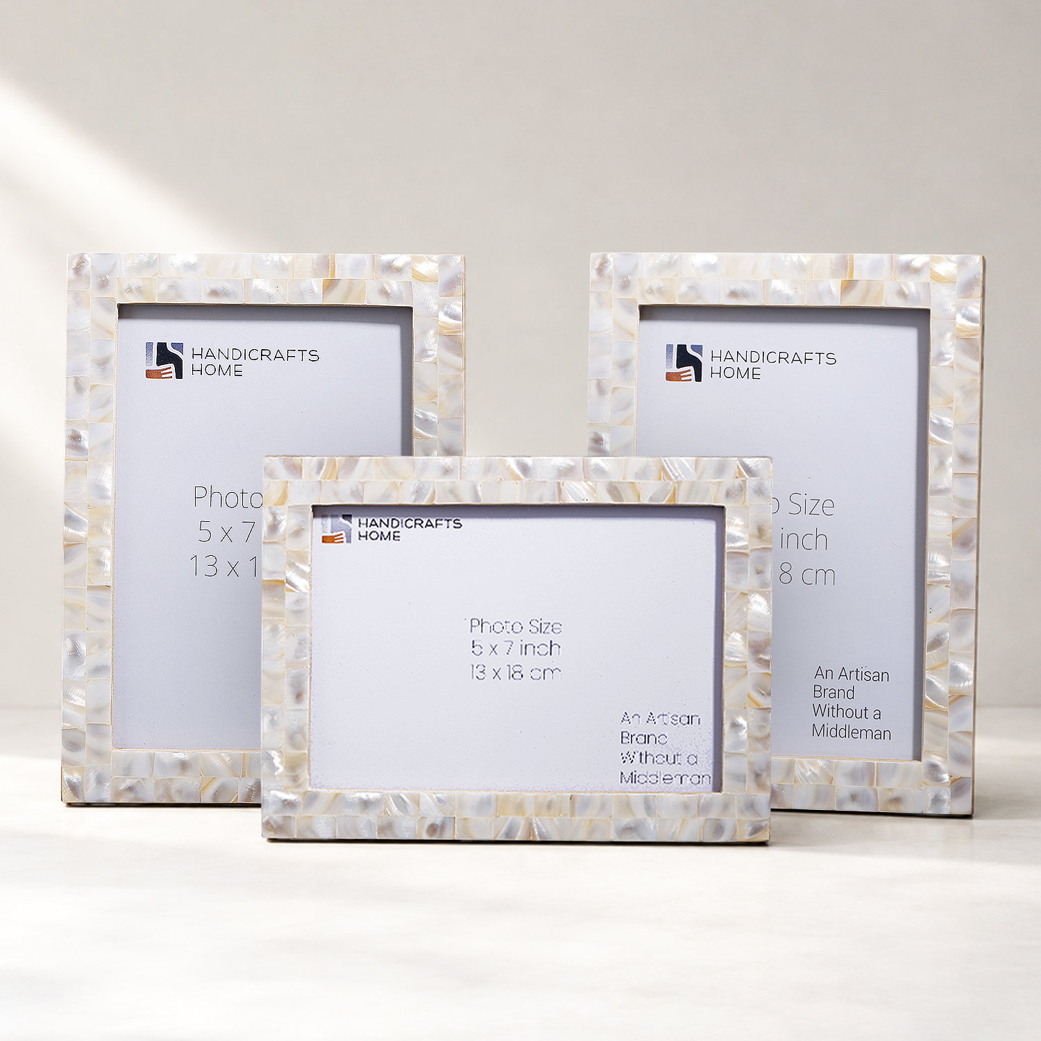 Picture Frame Combo Pack of 3 – Mother Of Pearl Collection, 5" x 7"