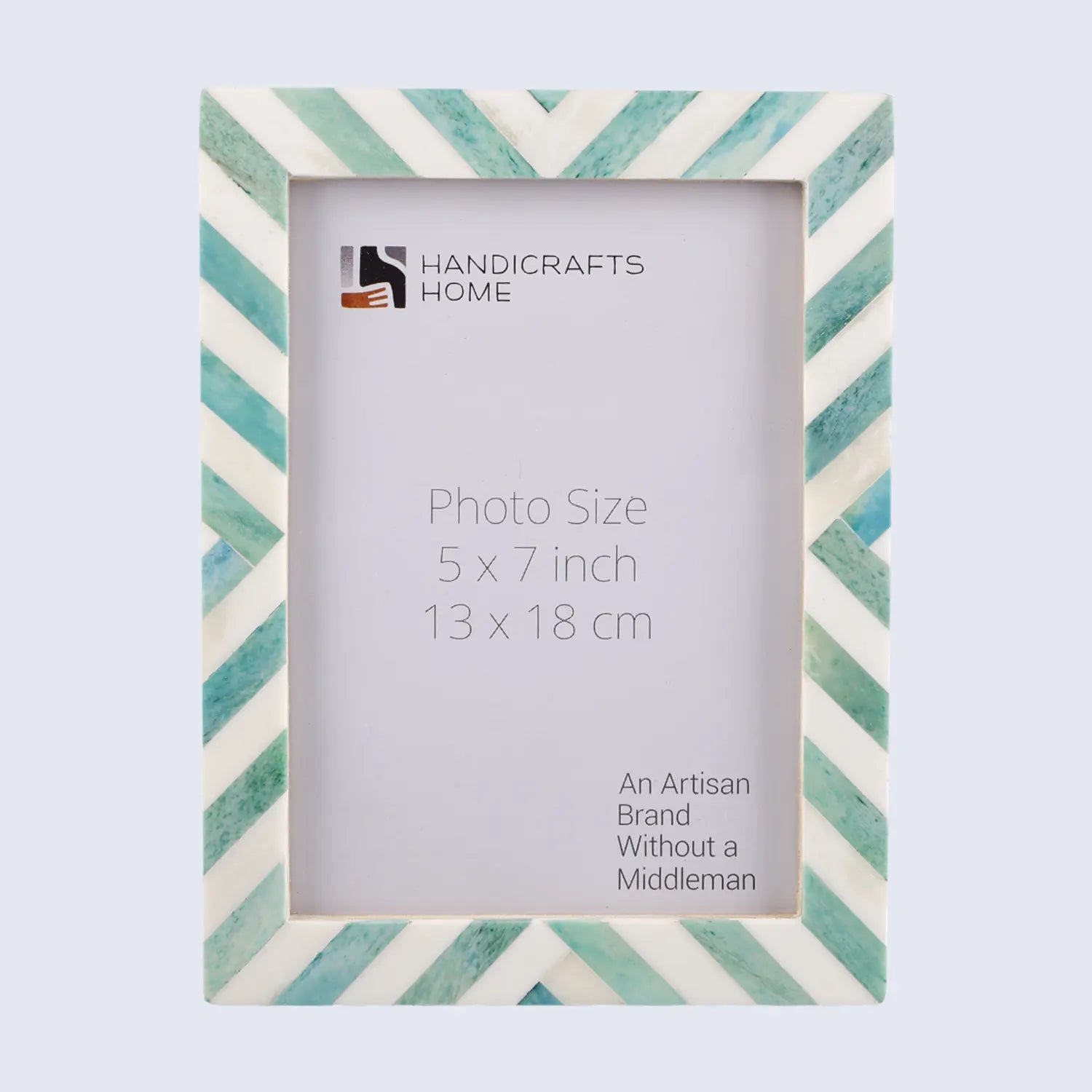 Green White Chevron Bone Inlay Picture Frame 4x6 5x7 8x10
