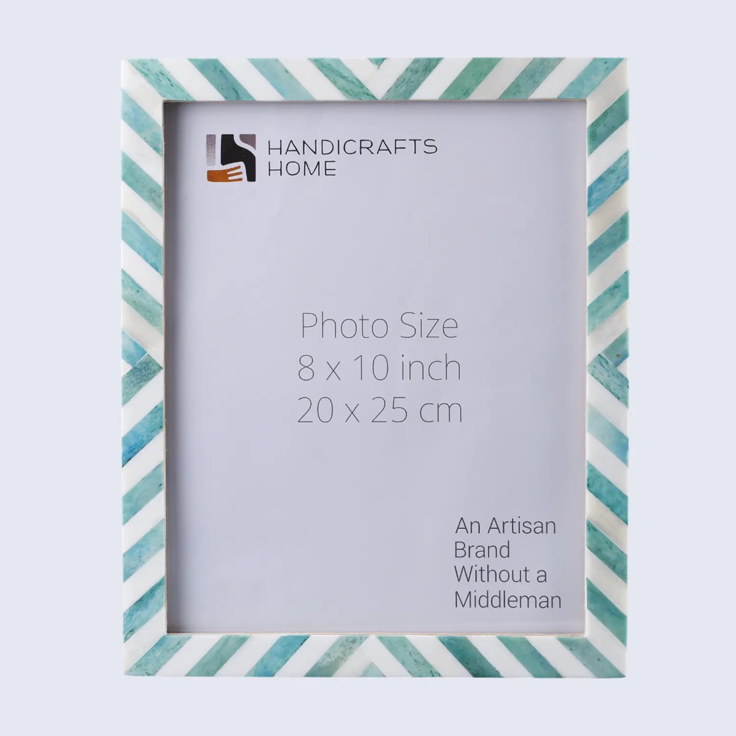 Green White Chevron Bone Inlay Picture Frame 4x6 5x7 8x10